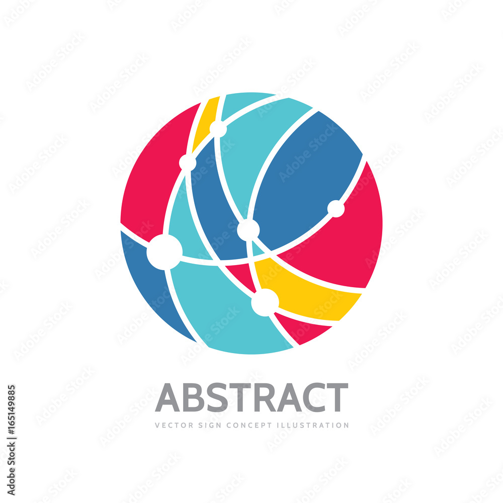 Poster abstract circle - vector logo template concept illustration. modern technology sign. global network 