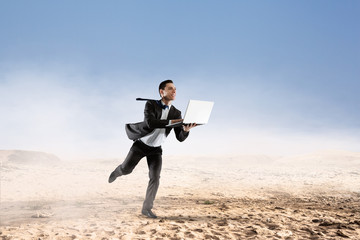 Business on the move. Mixed media