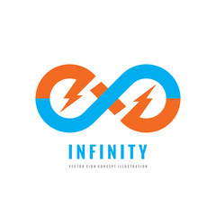 Infinity - vector logo template concept illustration. Abstract shape creative sign and electric ligthning symbol. Design element.