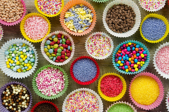 Cake decorations and sprinkles