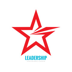 Star - vector logo template concept illustration. Leadership sign. Flight motion symbol. Abstract geometric creative icon. Design element.