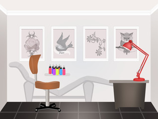 illustration of tattoo studio