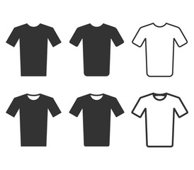 Naklejka premium Tshirt icon set isolated on white background. Vector illustration.