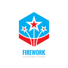Firework - vector logo template concept illustration. Abstract stars creative sign. Design graphic element. 