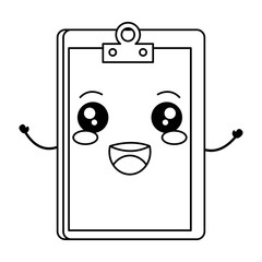 clipboard paper kawaii character vector illustration design