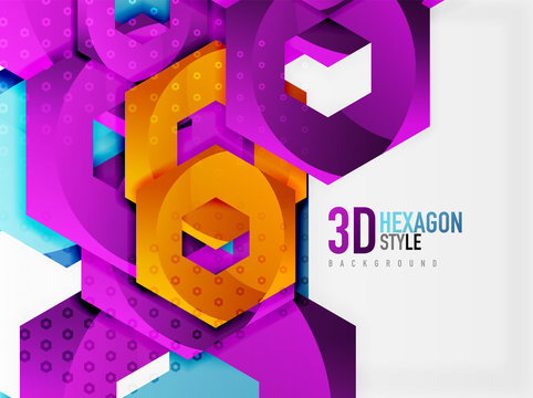 Vector 3d hexagon background