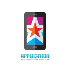 Mobile phone vector logo concept illustration. Smartphone creative sign. Modern technology. Cellphone symbol. Design element.