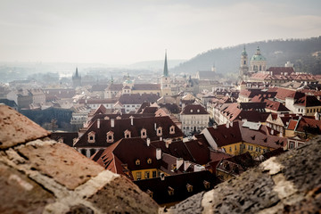 A Morning Photo of Prague City from Prague Castle Hill.