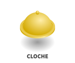 Cloche icon, vector symbol in isometric 3D style isolated on white background.