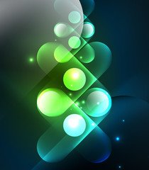 Vector glowing geometric shapes background
