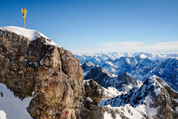 Beautiful Blue Sky at Zugspitze, Germany. 