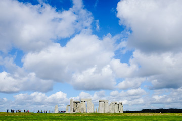 Tourists Visiting Stonehenge, an Ancient Landmark near Salisbury, England. 