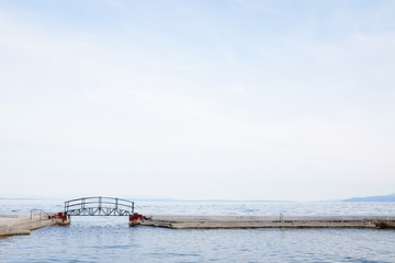 A Small Bridge by the Sea at Opatija, Croatia.