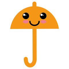 umbrella silhouette kawaii character vector illustration design