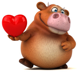 Naklejka premium Fun cow - 3D Illustration