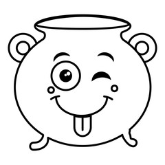 Cauldron of saint patrick kawaii character vector illustration design