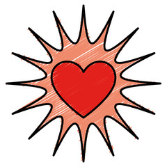 heart love card with splash vector illustration design