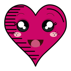 heart love kawaii character vector illustration design