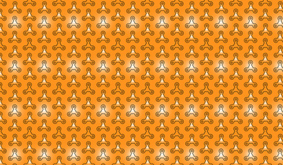 Vector pattern outlined spinners on bright orange background