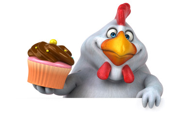 Fun chicken - 3D Illustration