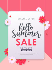 Summer sale background layout banners .voucher discount.Vector illustration template.