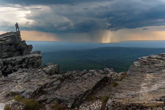 View on the storm from overcome mountain.