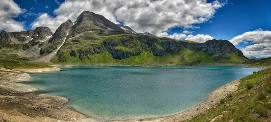 Deurstickers Mountain glacial lake in a great landscape © Massimo De Candido