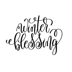 winter blessing hand lettering inscription to winter holiday gre