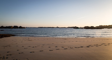 Early morning foots steps in the sand