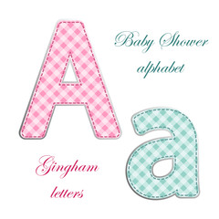 Fabric retro letters in shabby chic style