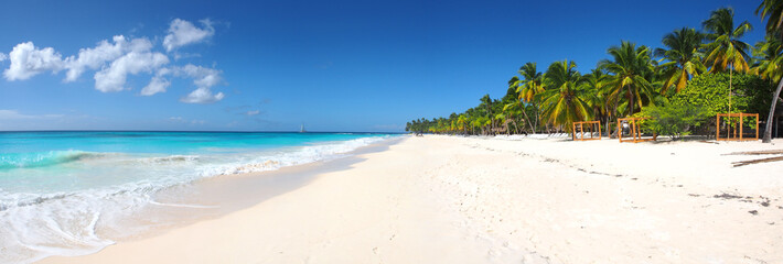 Isla Saona tropical beach panorama