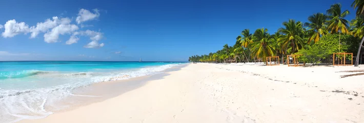 Crédence de cuisine en verre imprimé Plage et mer Panorama de la plage tropicale d& 39 Isla Saona
