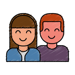 couple of woman and man icon