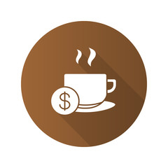Buy cup of tea flat design long shadow glyph icon