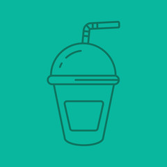 Refreshing soda drink color linear icon