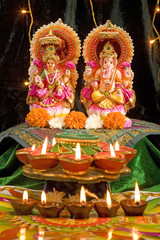 Fototapeta premium Hindu God Laxmi Ganesh