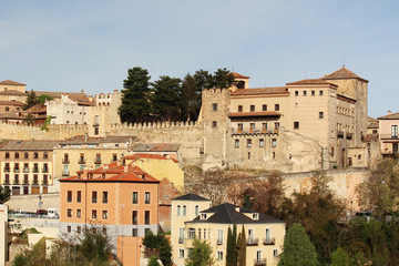Naklejka premium View to the center of Segovia, Spain 