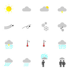 flat weather icon set for vector design on website and application