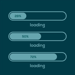 Vector loading bar. Progress of downloading or uploading. Creative web design element