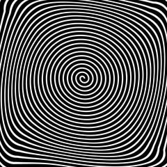 Twisted Black and white hypnosis spiral. Vector Illustration.
