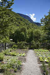 Gemüsegarten in den Gärten von Schloss Trauttmansdorff, Südtirol