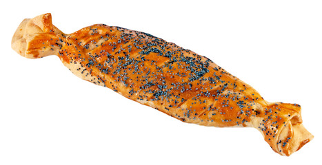 Pastry with poppy seeds in a form of candy isolated on a white background