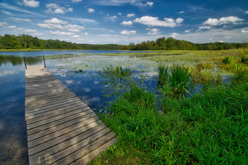 Peaceful Solitude, dock on a lake.