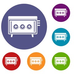 CD changer icons set