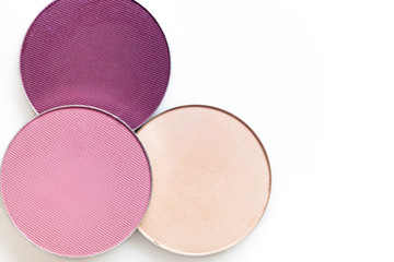 Beige and pink eye shadow  isolated on  white background