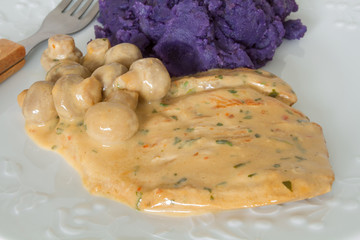 escalope de volaille aux champignons