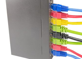 network cables connected to router