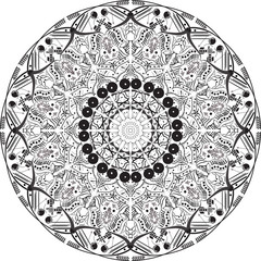 Vector outline ornate mandala illustration