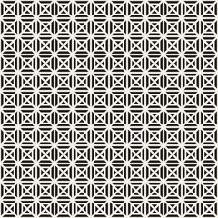 Fototapeta premium Abstract geometric lines lattice pattern. Seamless vector background. Black and white simple repeating texture.