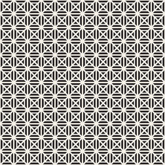 Abstract geometric lines lattice pattern. Seamless vector background. Black and white simple repeating texture.